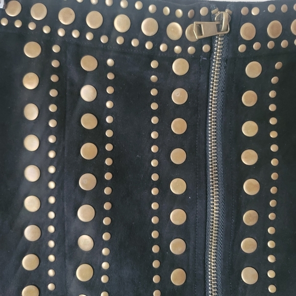 Lucky & Blessed Stud Velvet Mini Skirt in  Black Size Medium - Picture 4 of 12